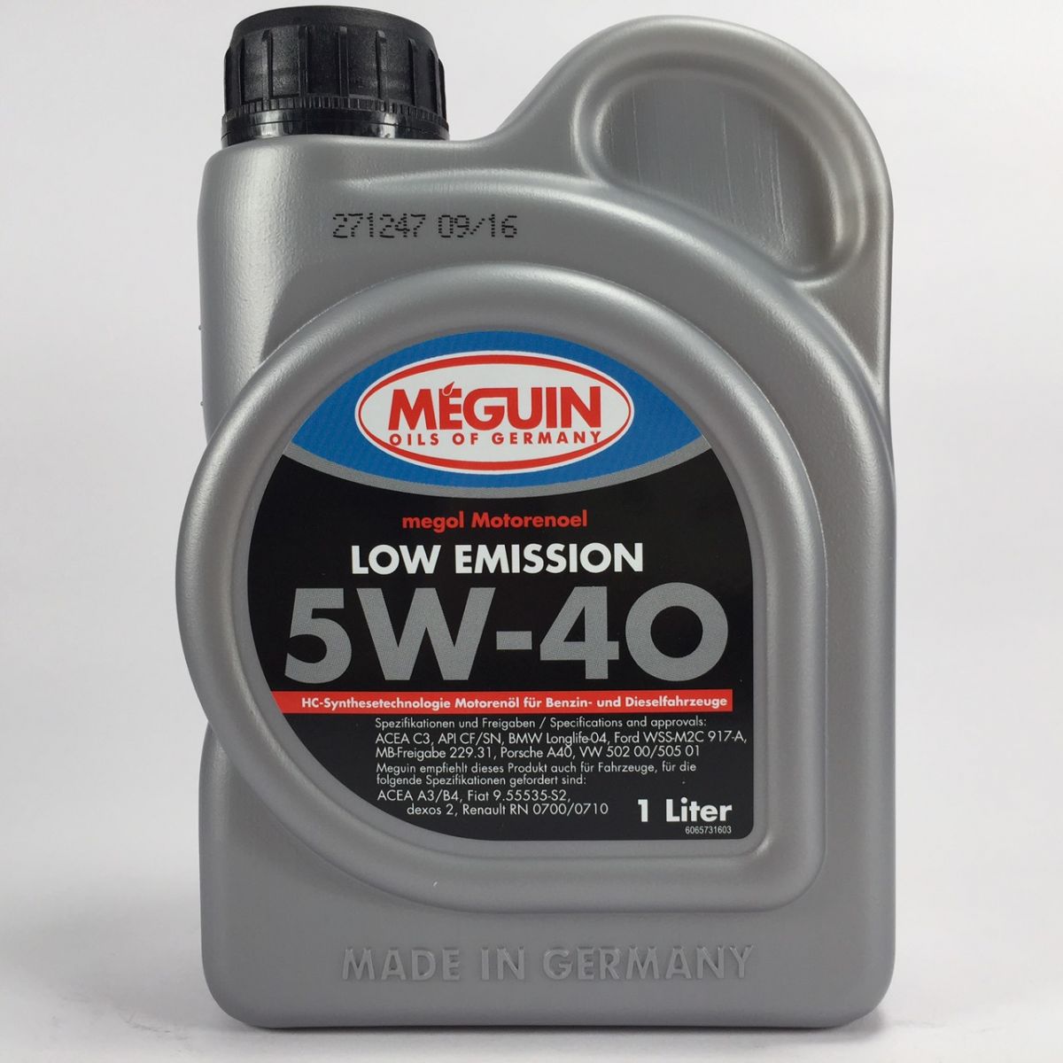 MEGUIN LOW EMISSION 5W-40 合成機油 NO.6573(出清剩24罐)