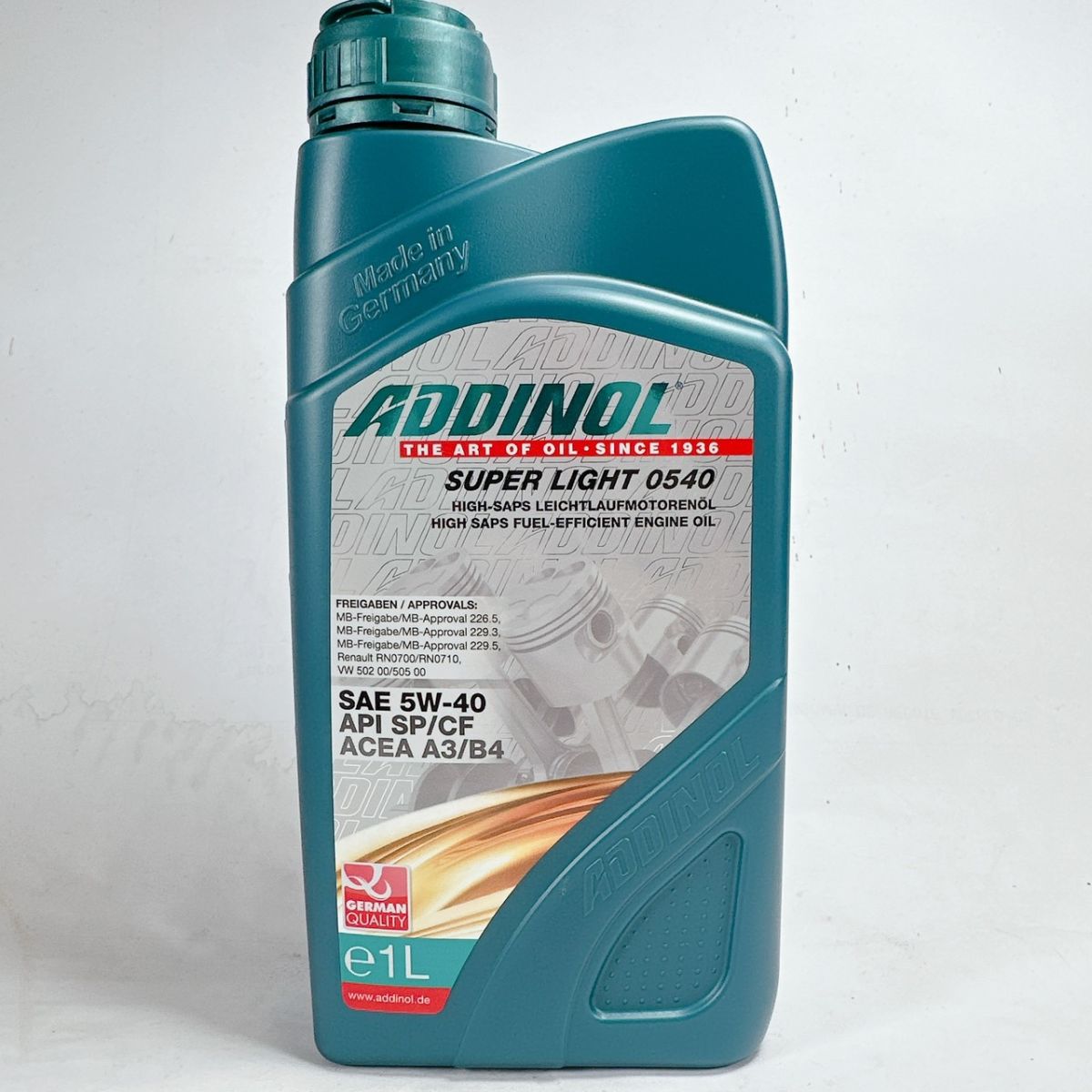 Aceite Addinol Super Light 0540 5W-40 - ¡Pack 7 Litros (5L + 2x1L) Y Approvals Premium!